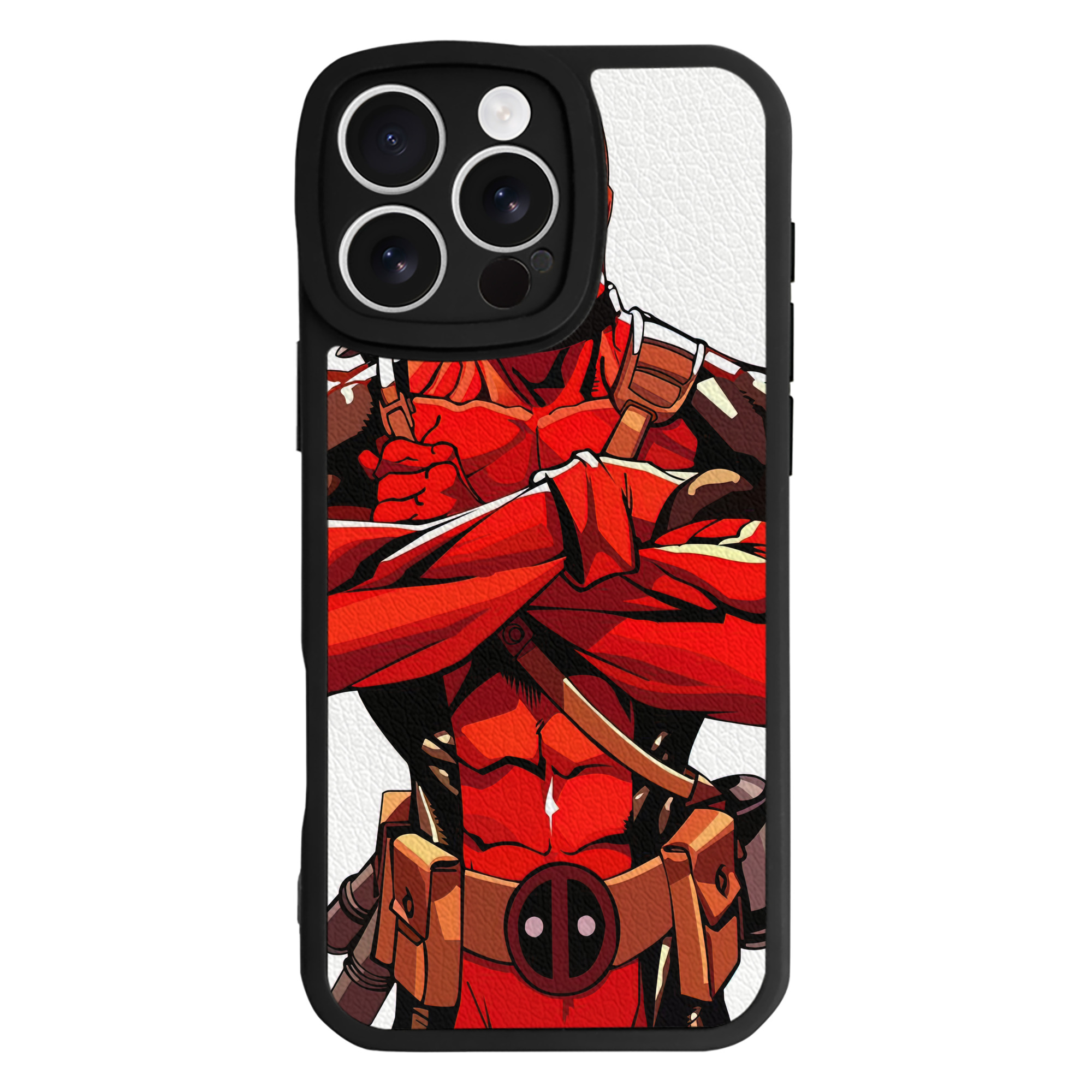 （画像用） Deadpool デッドプール 【iPhone 16シリーズ対応】シリコンスマホケース（レザー調） 材質：シリコン
